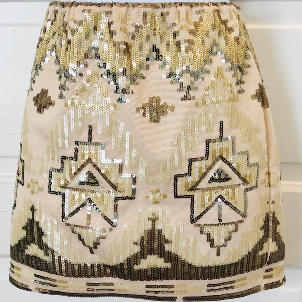 English Rose Sequin Mini Skirt